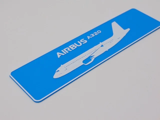 Marcapáginas con la silueta del avión Airbus A320